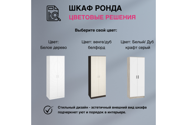 Шкаф 2-створчатый ШК-20 "РОНДА" с зеркалом